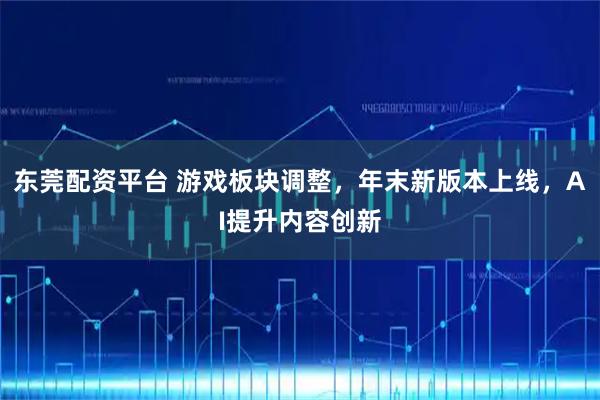 东莞配资平台 游戏板块调整，年末新版本上线，AI提升内容创新